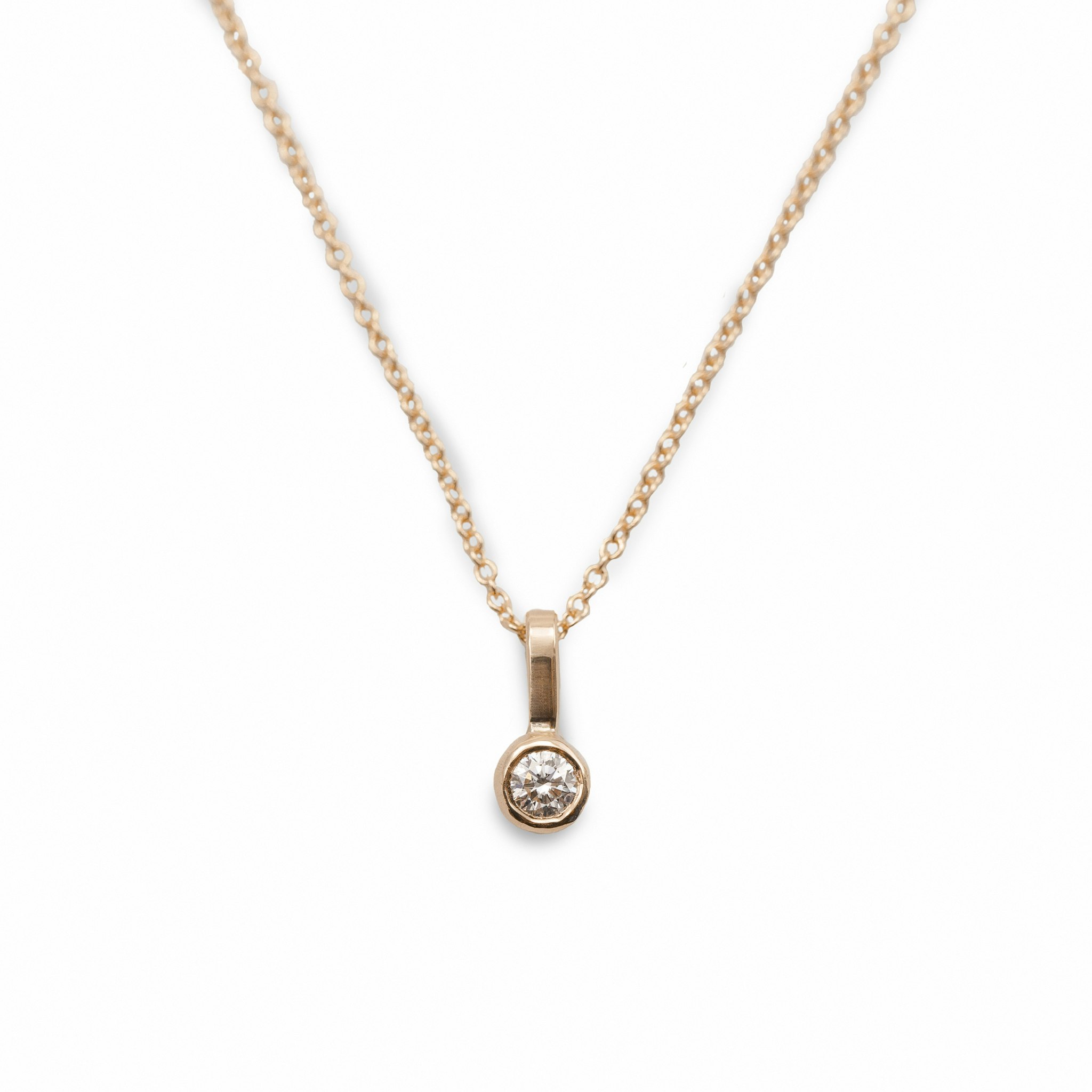 18K Diamond Pendant - Necklace Recycled Gold
