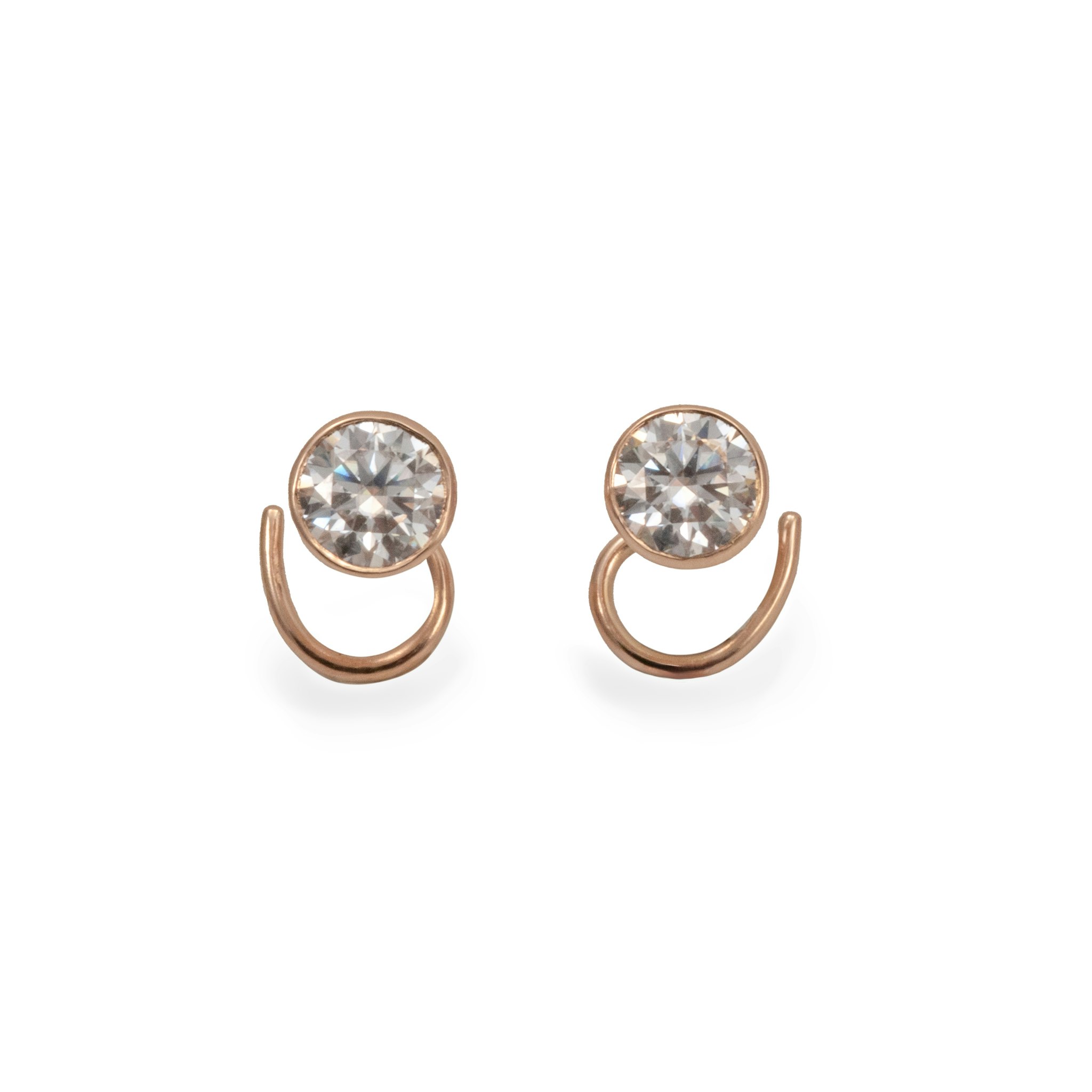 18K Moissanite Comfort Large Earrings Recycled Gold 1 ct