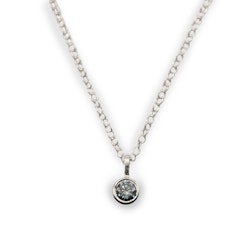 Moissanite Gray Pendant - Necklace Recycled Sterling Silver