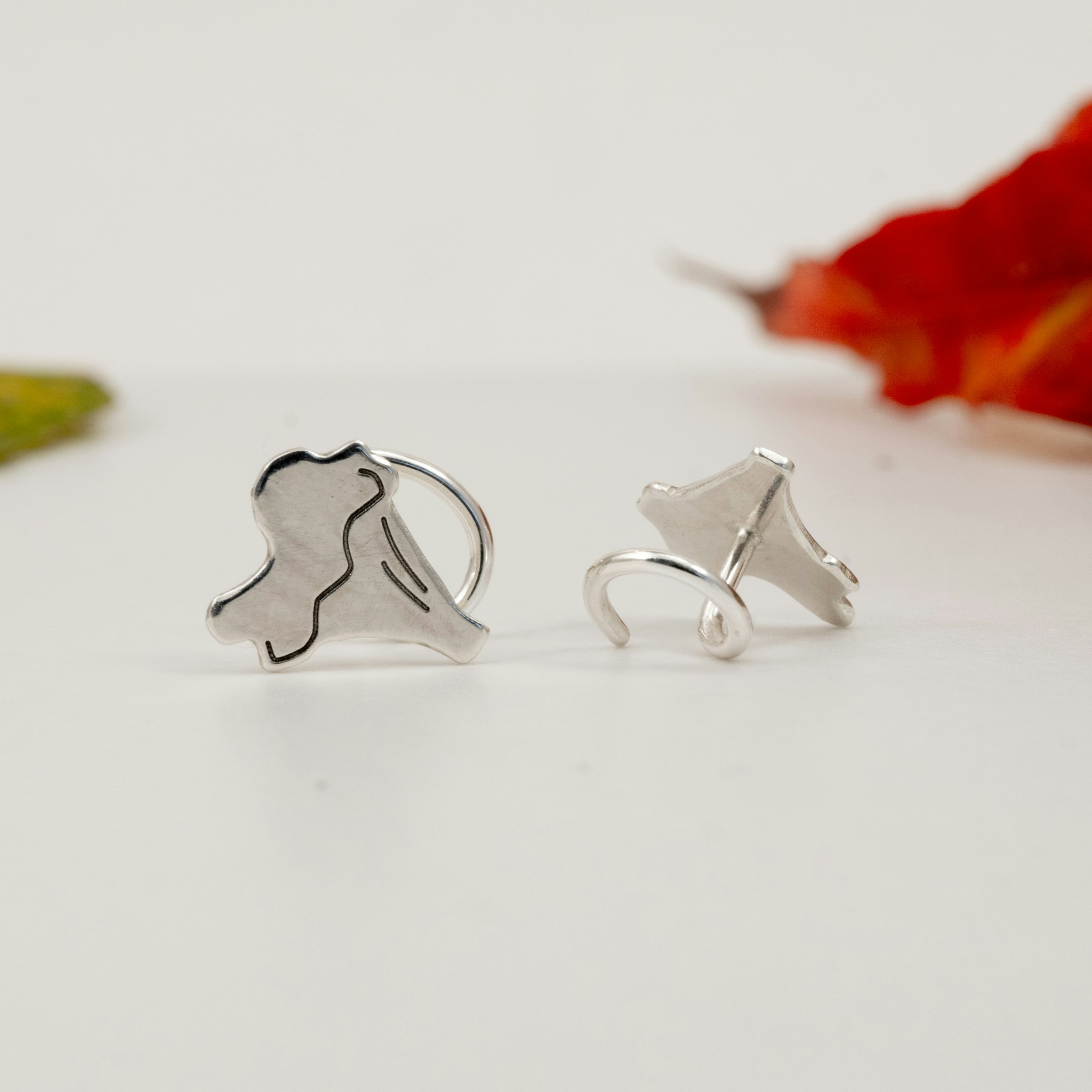 Chanterelle Comfort - Oorbellen Gerecycled Zilver Paddestoel Sieraden