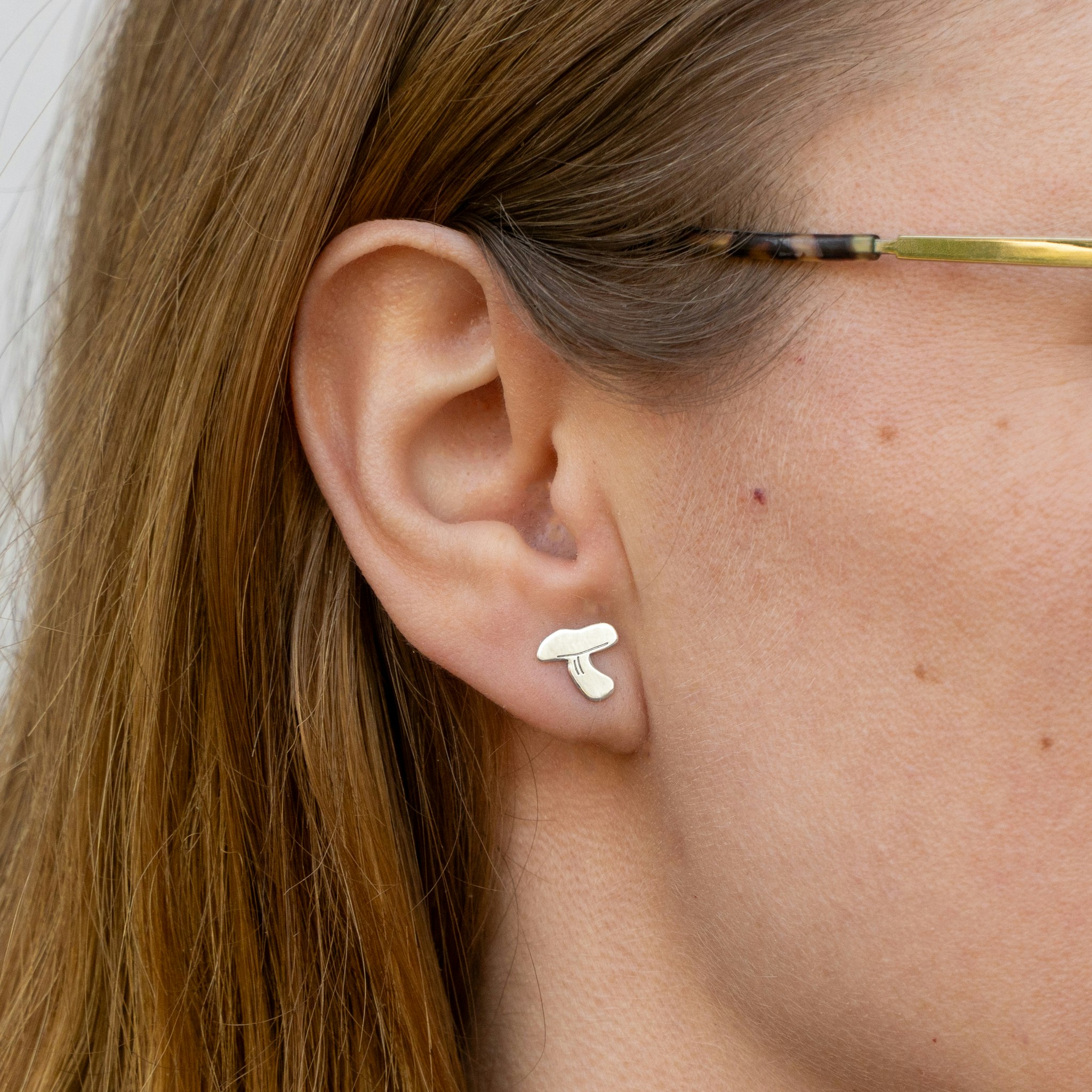 Mushroom Comfort - Earrings Recycled Sterling Silver Porcini