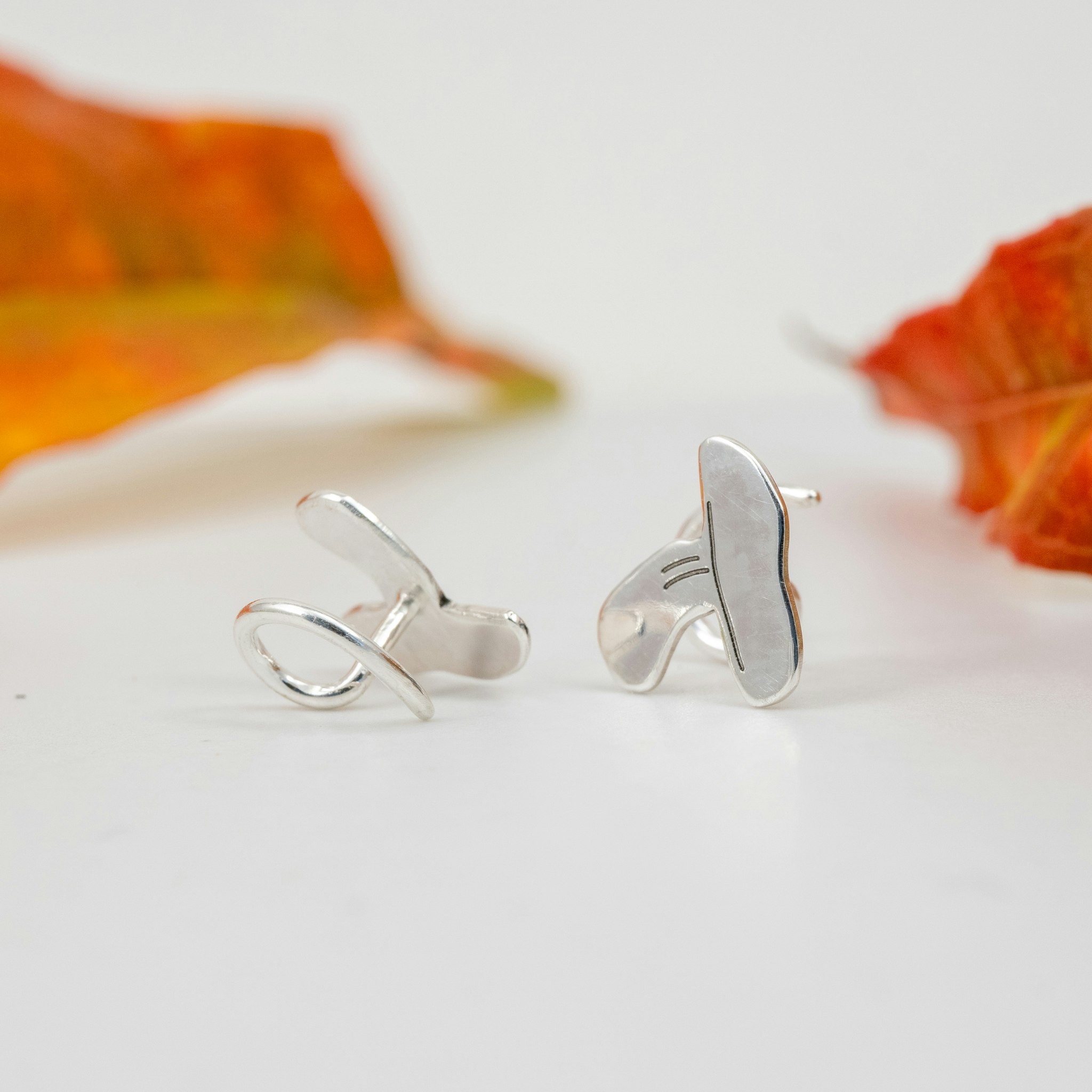 Mushroom Comfort - Earrings Recycled Sterling Silver Porcini