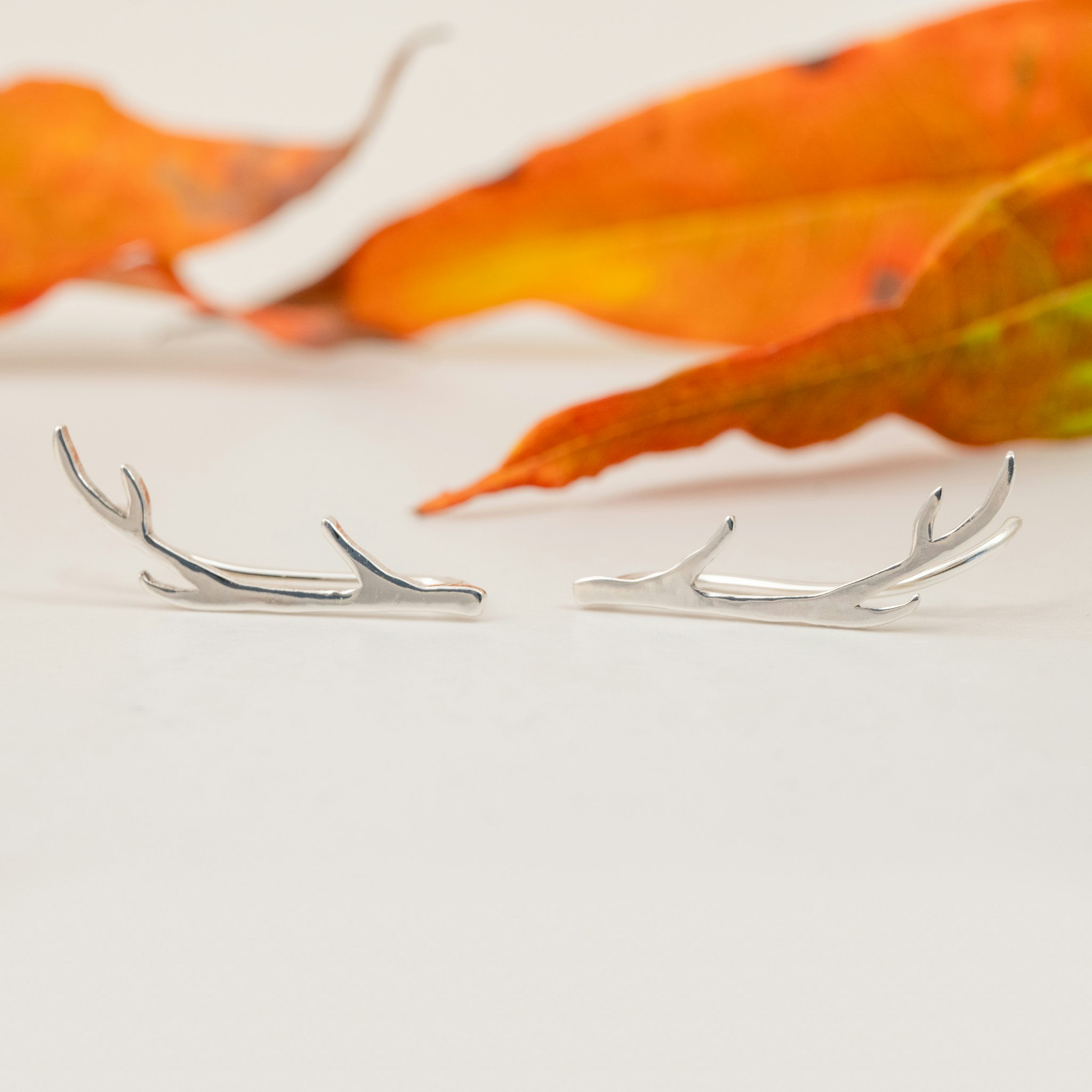 Antler Climber – Earrings Recycled Sterling Silver