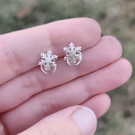 Snowflake Comfort - Earrings Recycled Sterling Silver