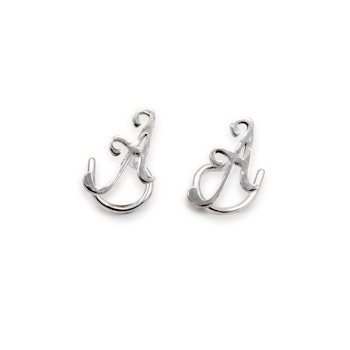 Cursive Comfort -Initial Earrings Recycled Sterling Silver