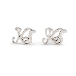 Cursive Comfort - Two Letter Earrings Recycled Sterling Silver