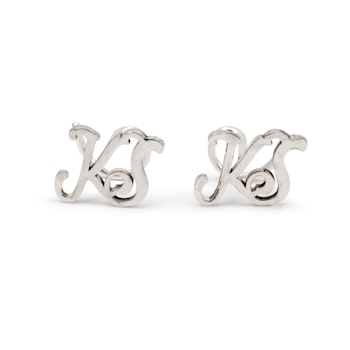 Cursive Comfort - Two Letter Earrings Recycled Sterling Silver