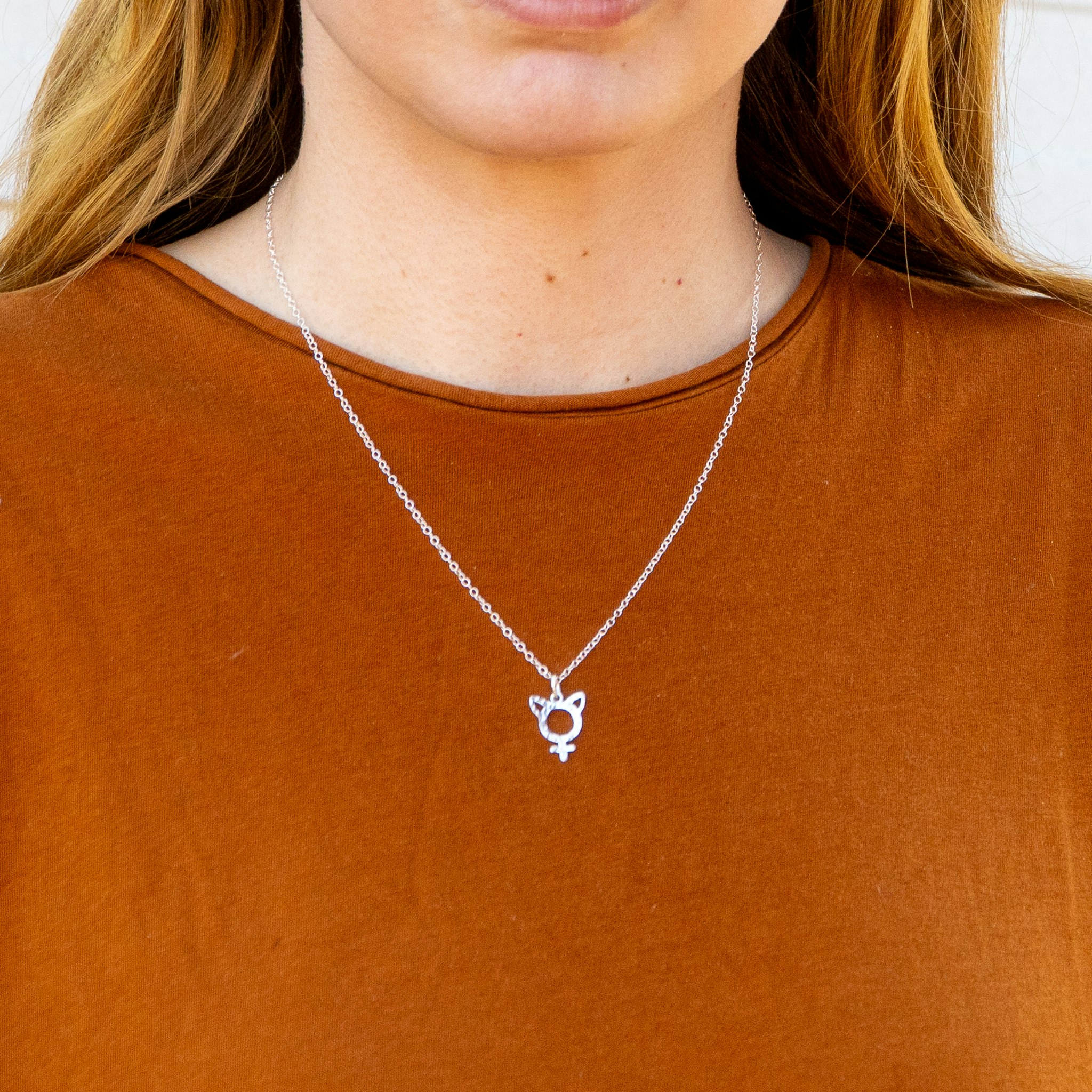 Cat Lady - Pendant Necklace Recycled Silver
