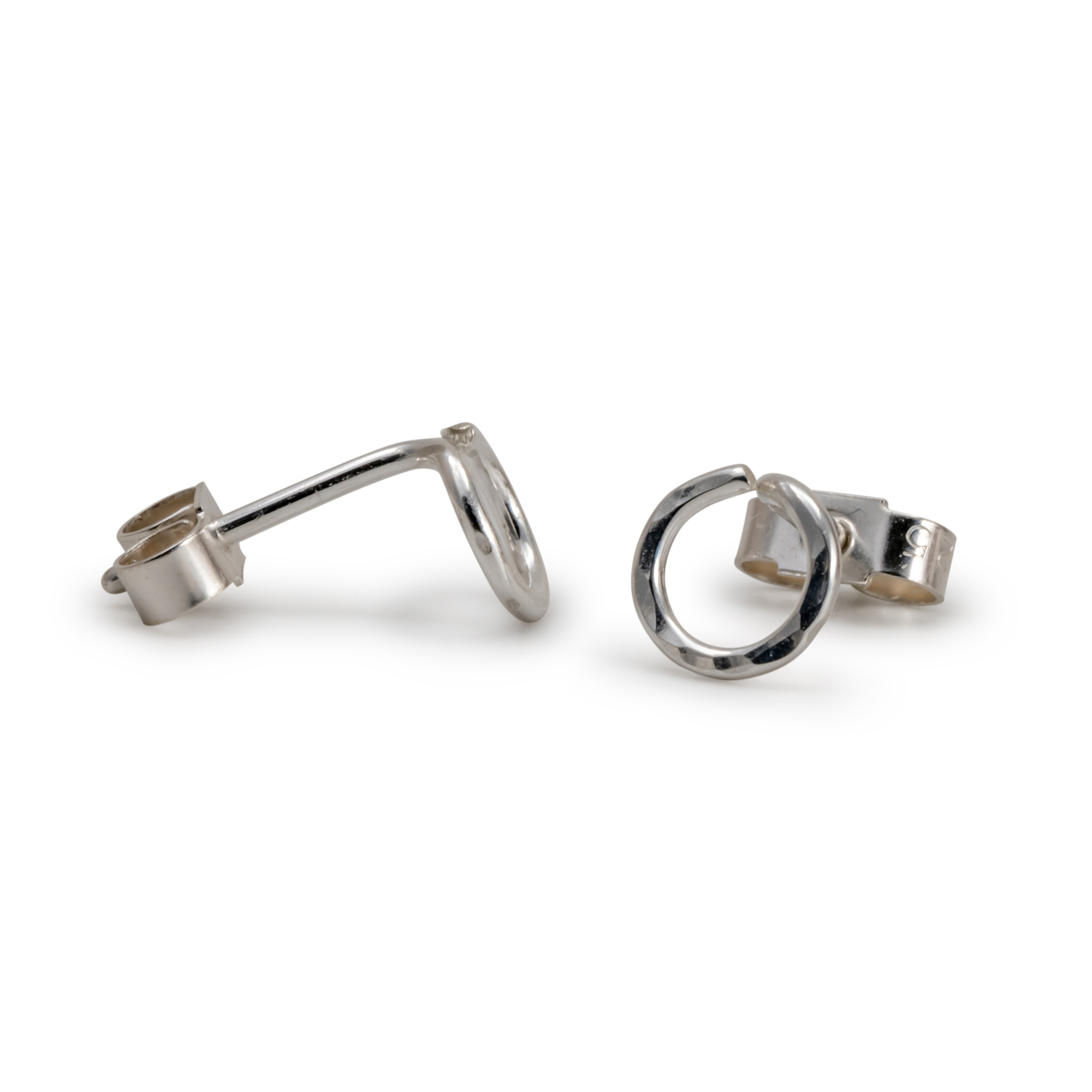 Stud Earring Circle - Recycled Silver