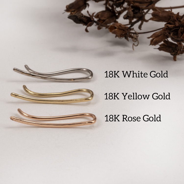 18K Asphalt Comfort Earrings in Recycled Gold