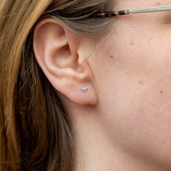 Microhjärtan Comfort- oorbellen in gerecycled zilver