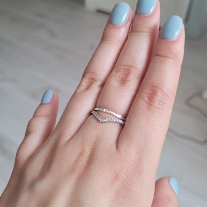 Lily Ring Recycled Diamond Sterling Silver