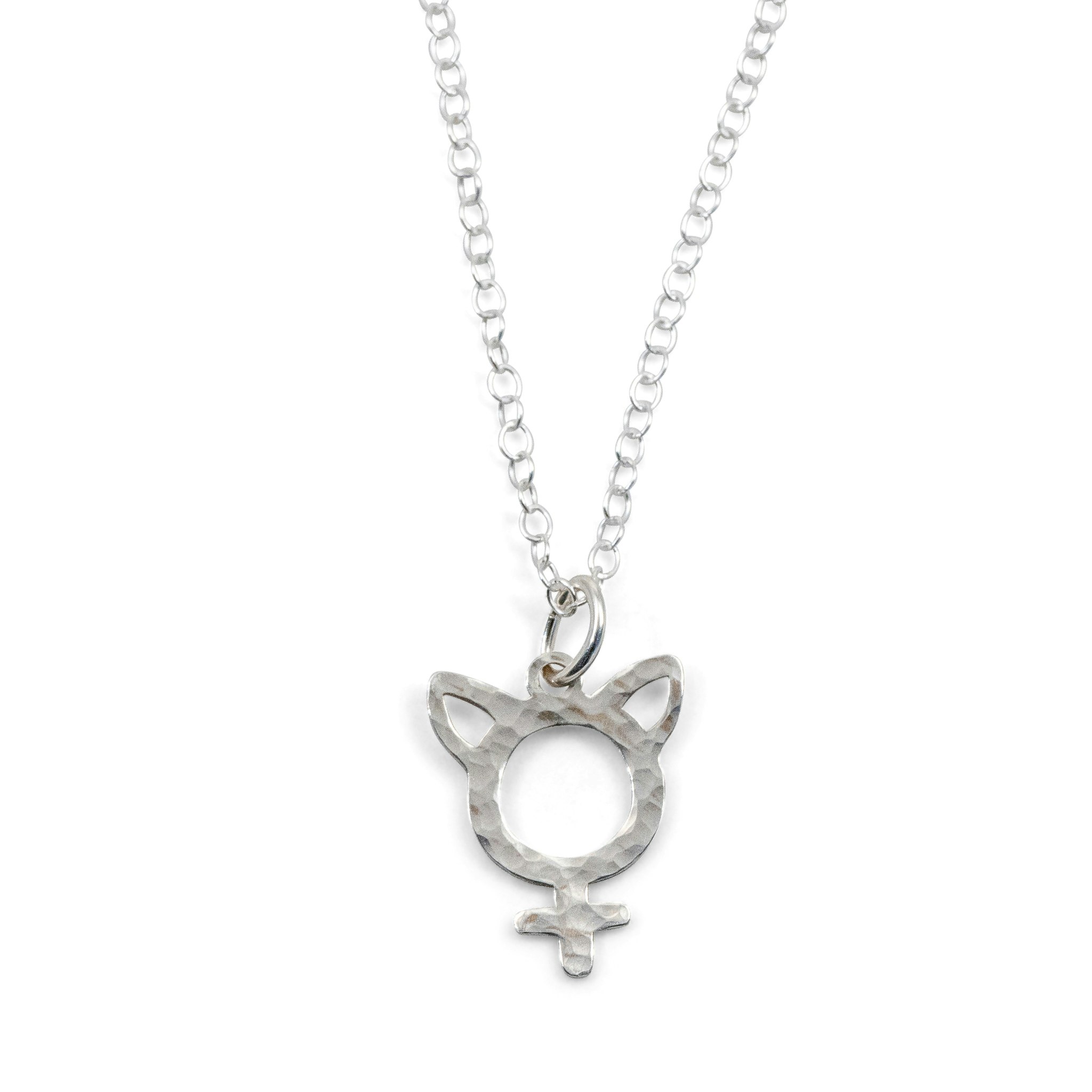 Cat Lady - Pendant Necklace Recycled Silver