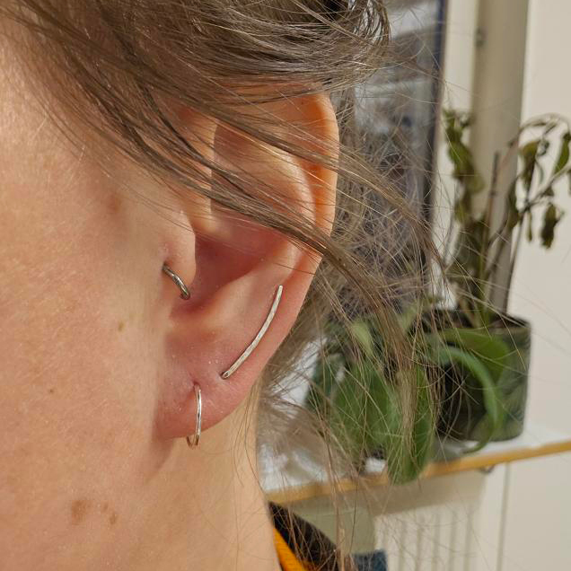Mini Hoops gerecycled zilver