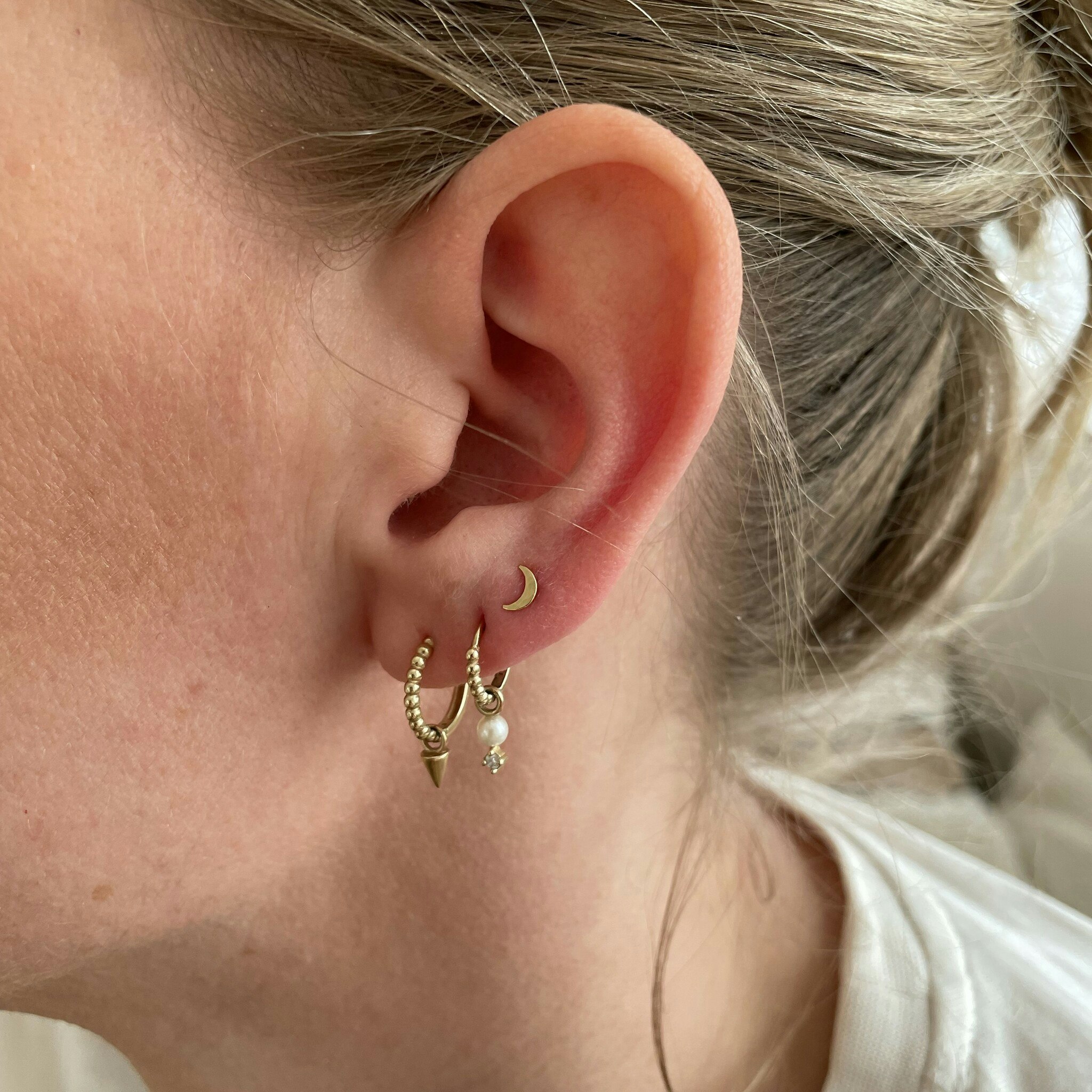 18K Moon - Comfort Earrings Recycled Gold