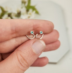 Lab-grownd Emerald Comfort Earrings Recycled Silver