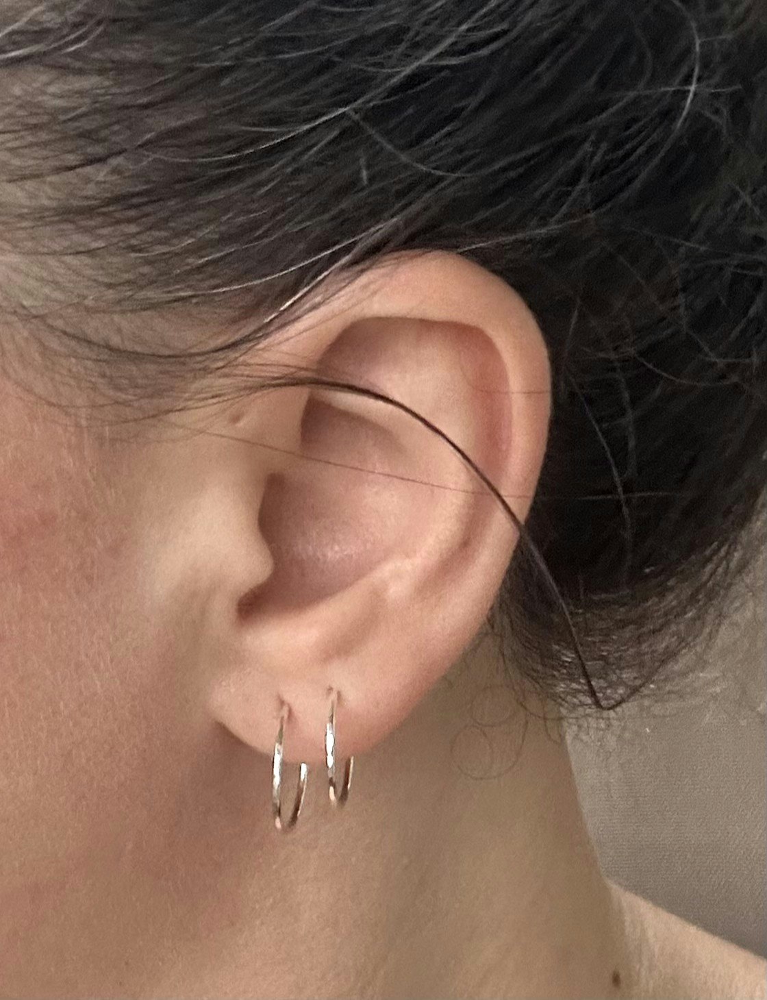 Mini Hoops Recycled Silver