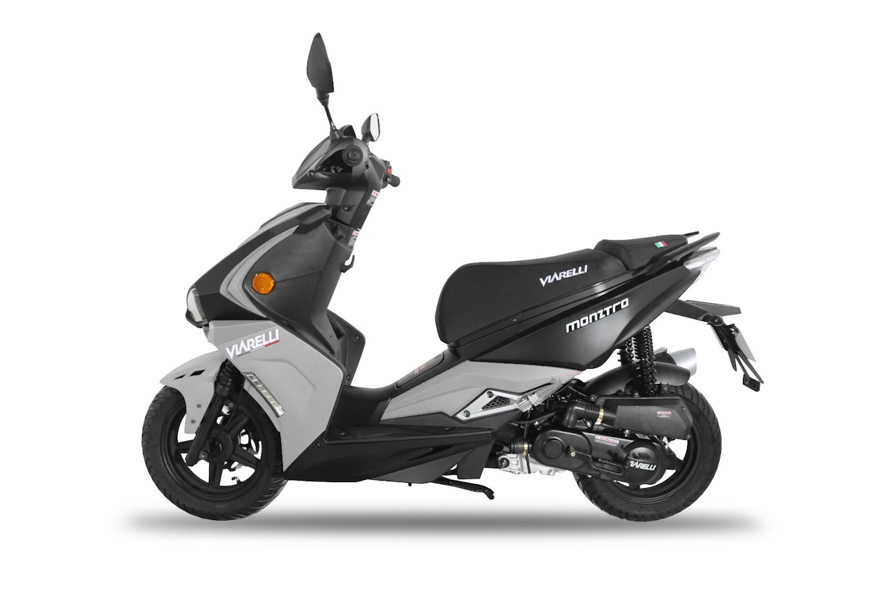 moped Viarelli Monztro klass 1 eumoped svart grå