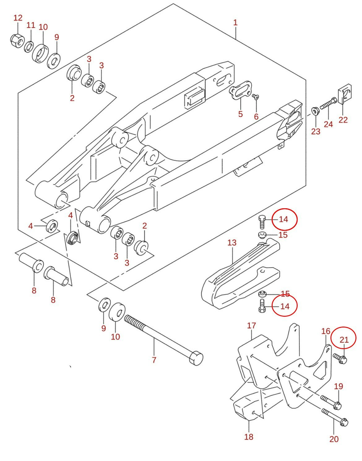 Bult kedjesläpa Suzuki RM85