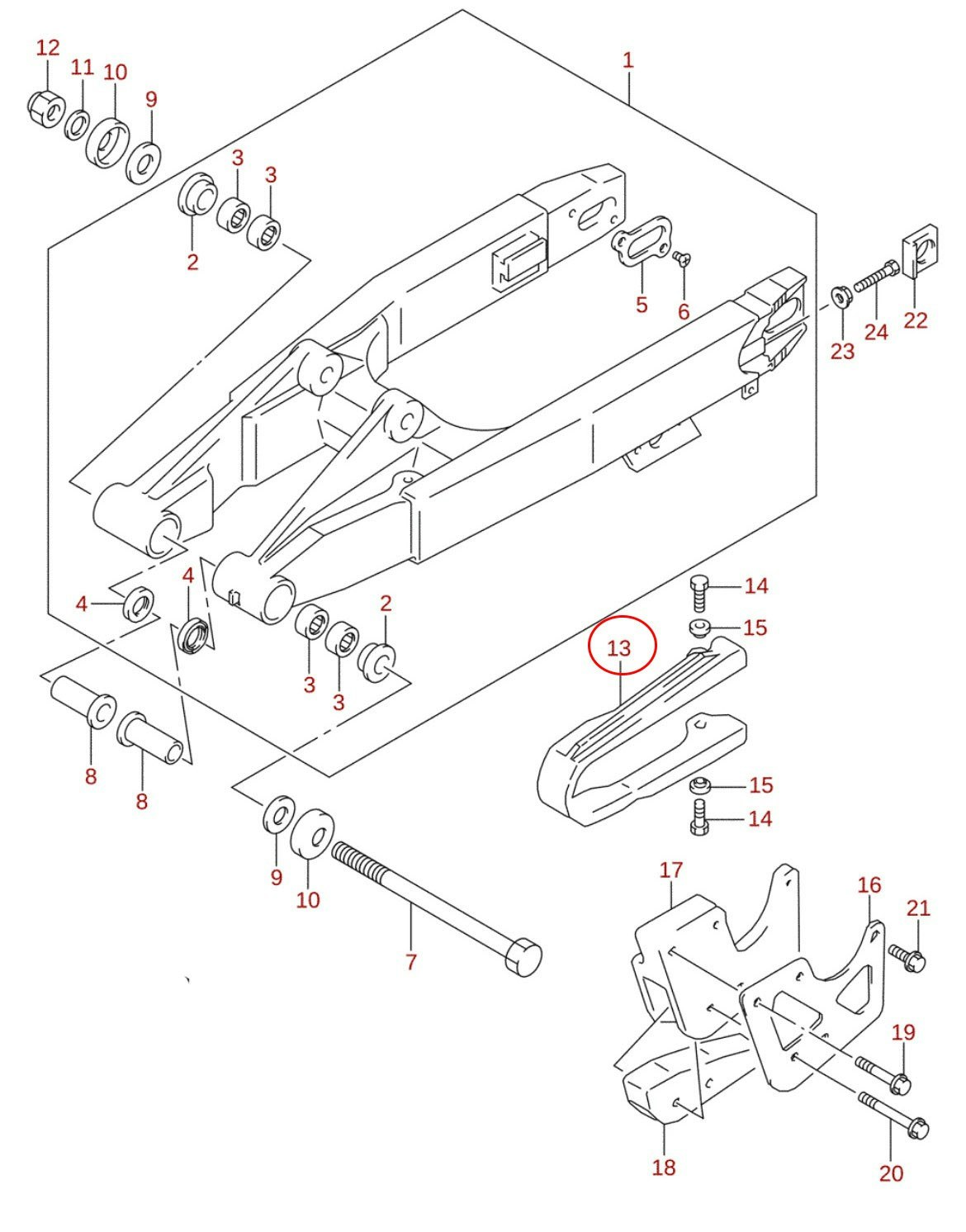 Kedjesläpa Suzuki RM85