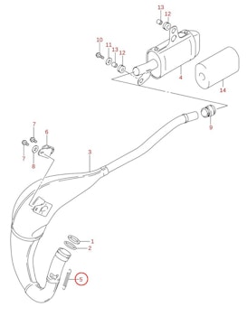 5: Fjäder avgaskrök Suzuki RM85