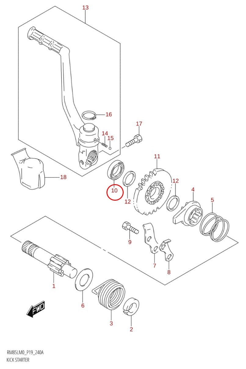 Packbox kickaxel Suzuki RM85