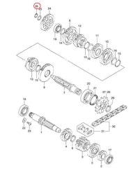 26: Suzuki RM85 låsring drivaxel