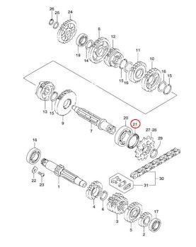 21: Suzuki RM85 packbox framdrev