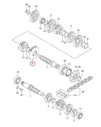 9: Suzuki RM85 drev drivaxel