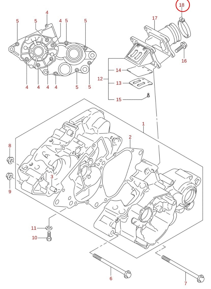 Klämma insugsgummi Suzuki RM85