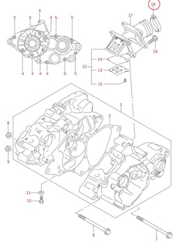 18: Suzuki RM85 klämma insugsgummi