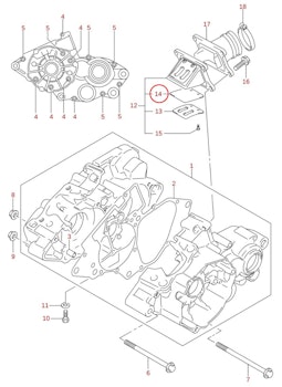 14: Suzuki RM85 reedventil