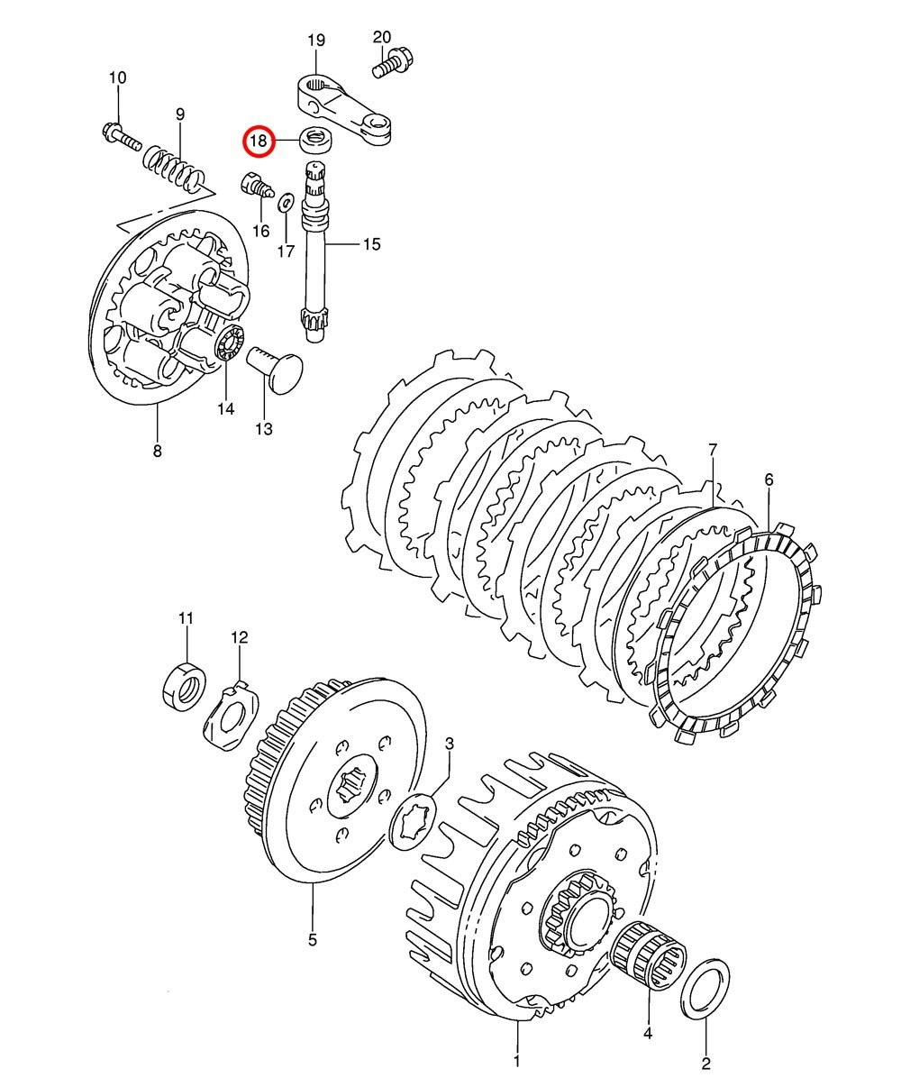 Packbox kopplingsarm Suzuki RM85 0928510004