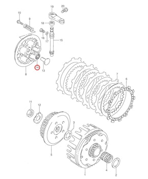 14: Suzuki RM85 lager tryckplatta