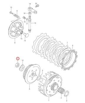 11: Suzuki RM85 mutter koppling