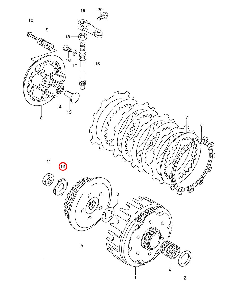 Suzuki RM85 låsbricka koppling