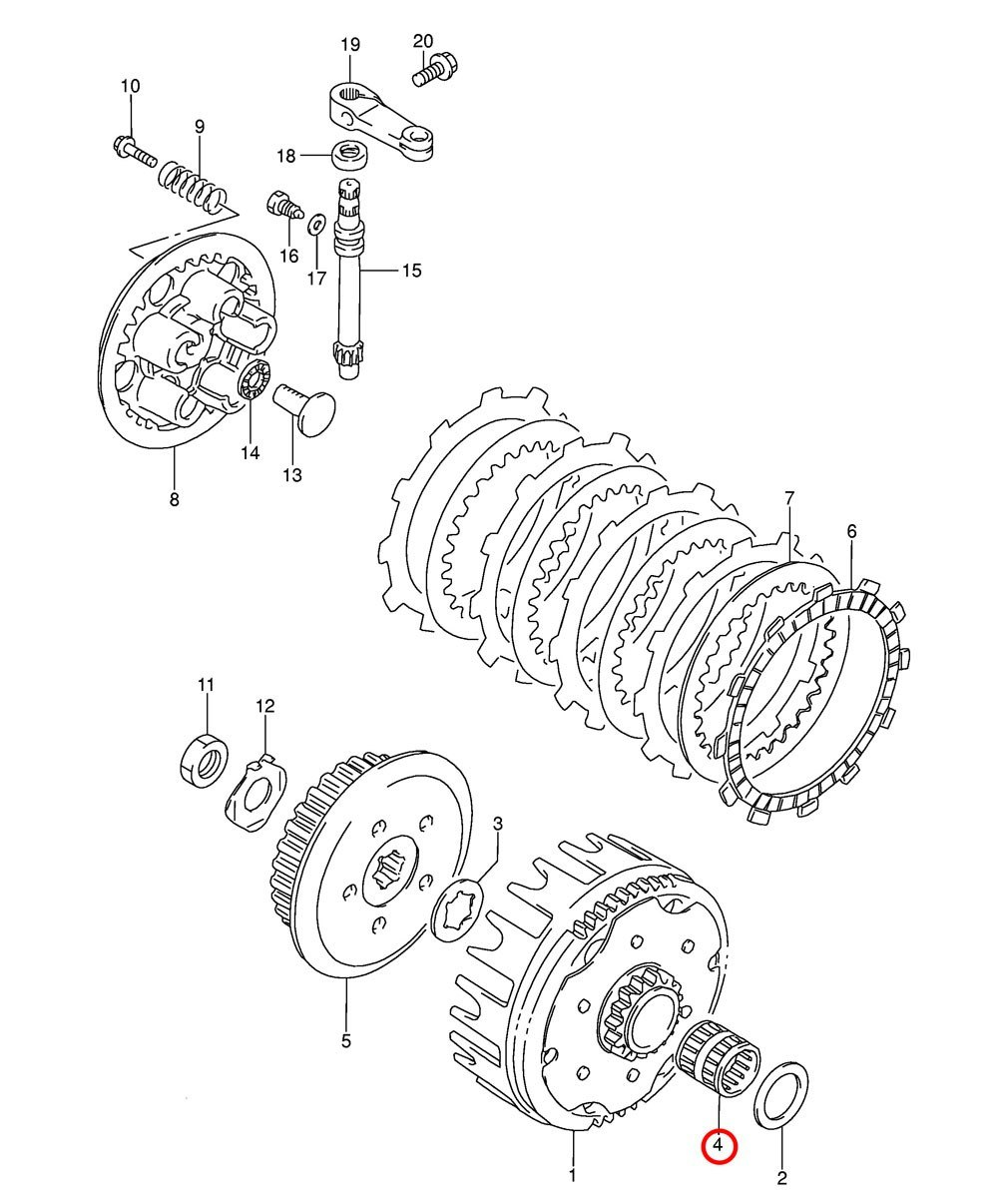 Lager kopplingskorg. Suzuki RM85. Suzuki RM80. 0926320023