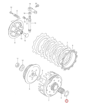 2: Suzuki RM85 bricka kopplingskorg (inre)