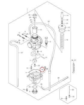 18: Suzuki RM85 fäste förgasare