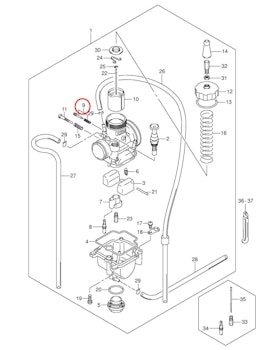 9: Suzuki RM85 justerskruv  förgasare ink fjäder