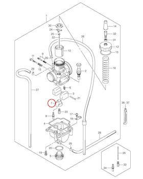 7: Suzuki RM85 munstyckshållare