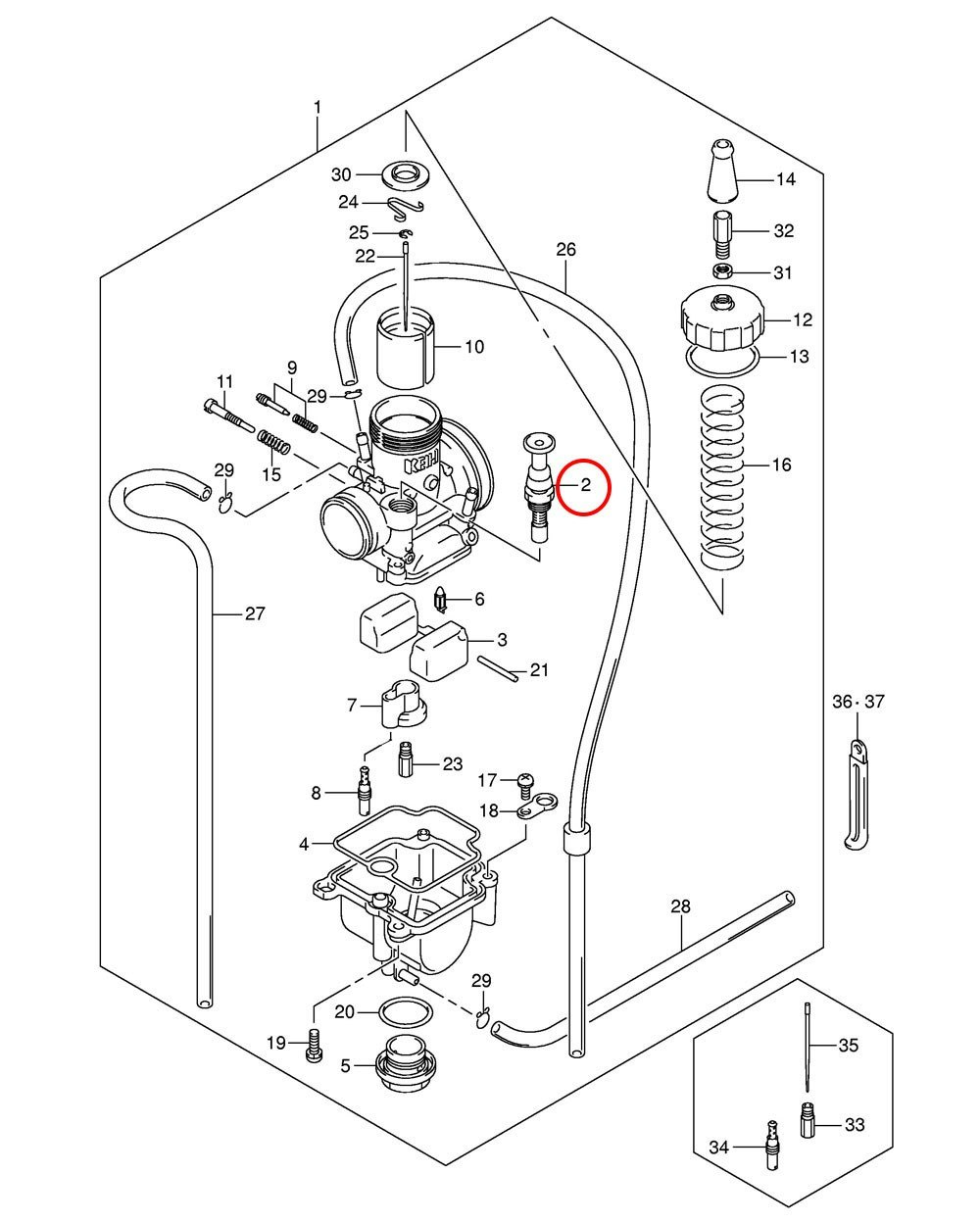 2: Suzuki RM85 choke