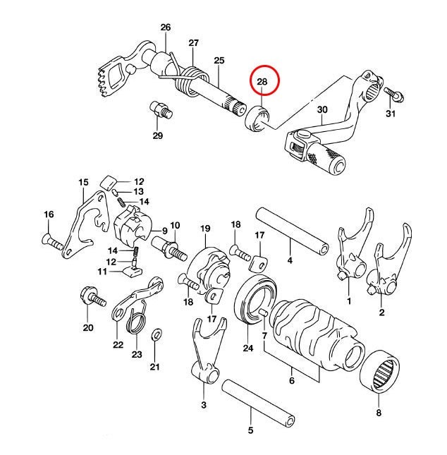 Packbox växeltrumma  Suzuki RM85 0928314006