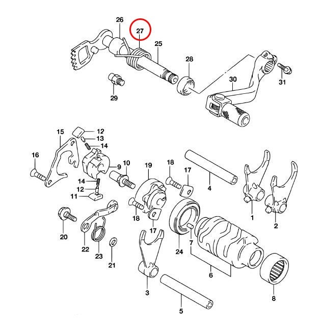 Fjäder växelaxel Suzuki RM85 0944426013