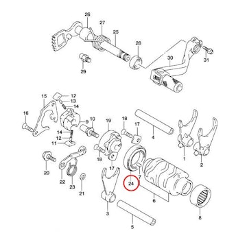 24: Suzuki RM85 lager växeltrumma