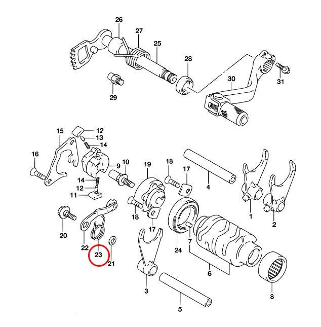 Fjäder växeltrumma Suzuki RM85 2535503B00