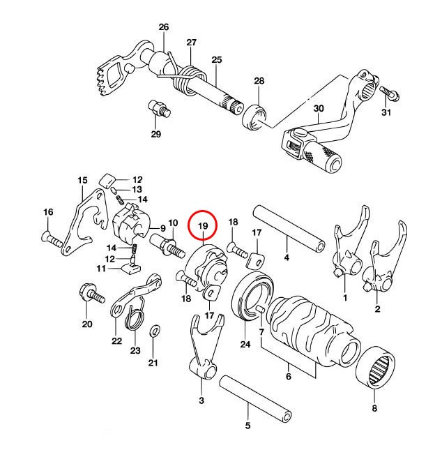 19: Suzuki RM85 plate stopper