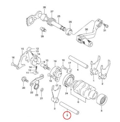 5: Suzuki RM85 axel växelgaffel