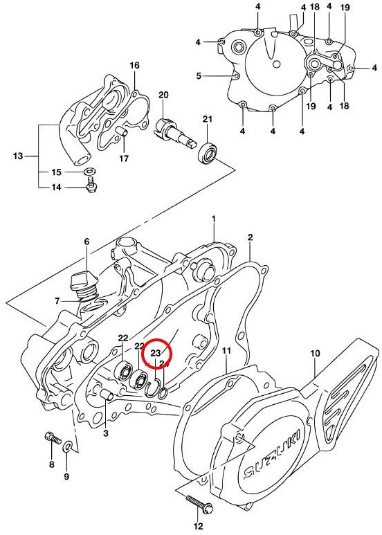 23: Suzuki RM85 låsring