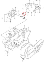 21: Suzuki RM85 tätning vattenpump